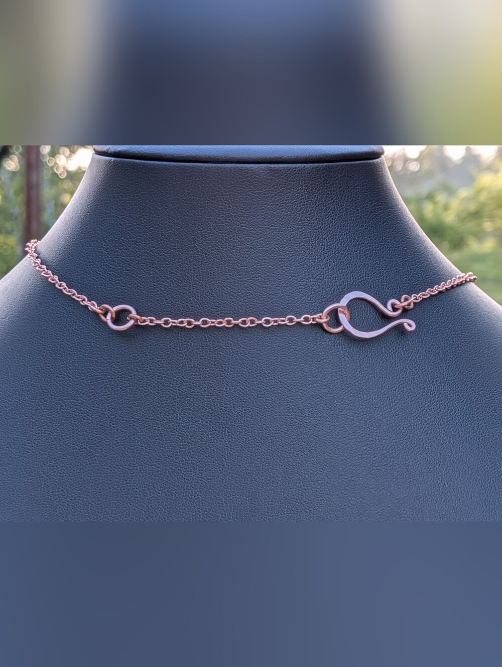 Adjustable Copper Flower Necklace Rare Cognac Quartz Gemstone Drops - Picture 7 of 16